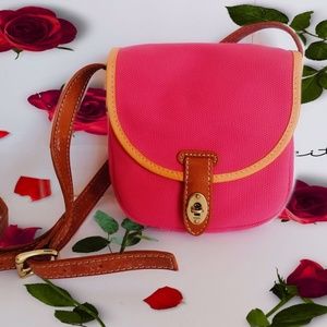 FOSSIL PINK Canvas small Crossbody purse NEW